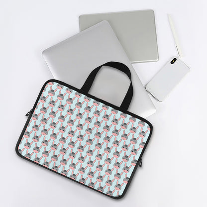 Cute Cartoon Donkey Pattern Print Laptop Sleeve With Handle