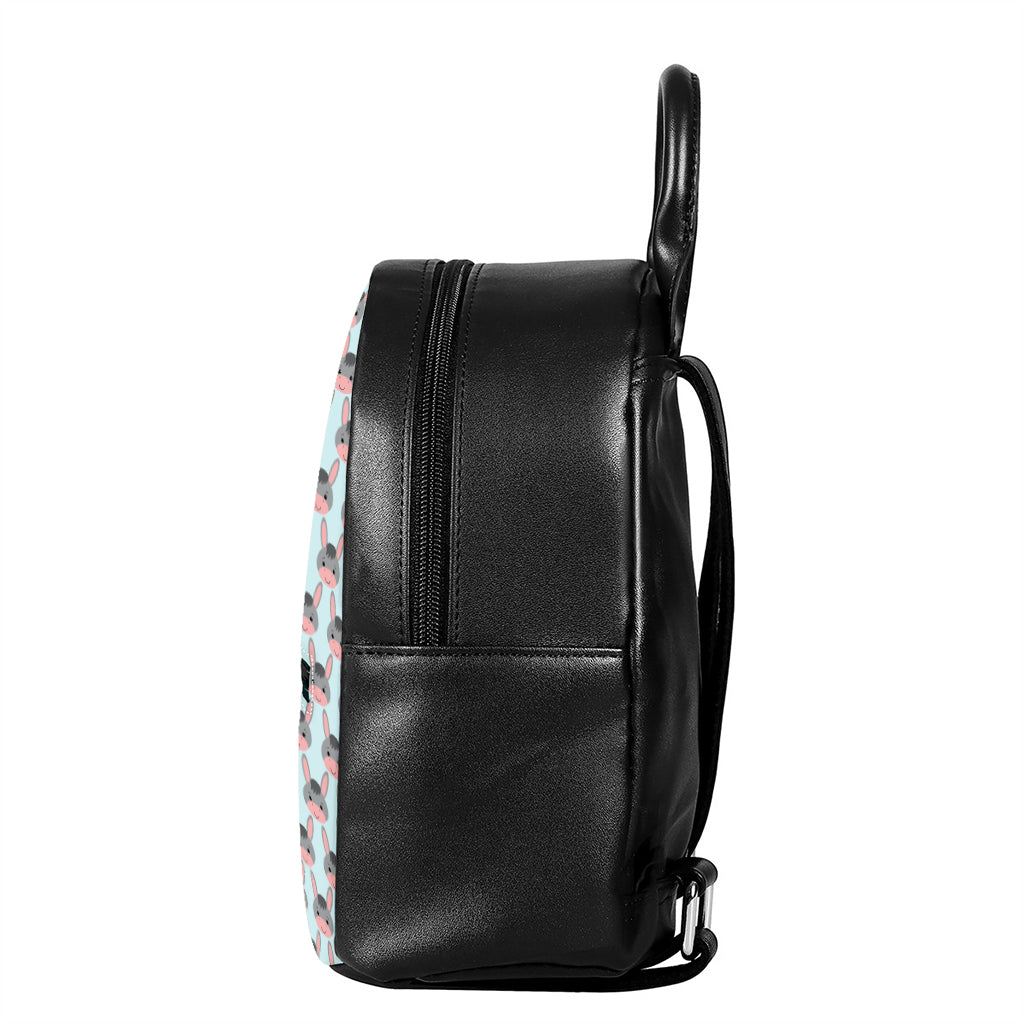 Cute Cartoon Donkey Pattern Print Leather Backpack