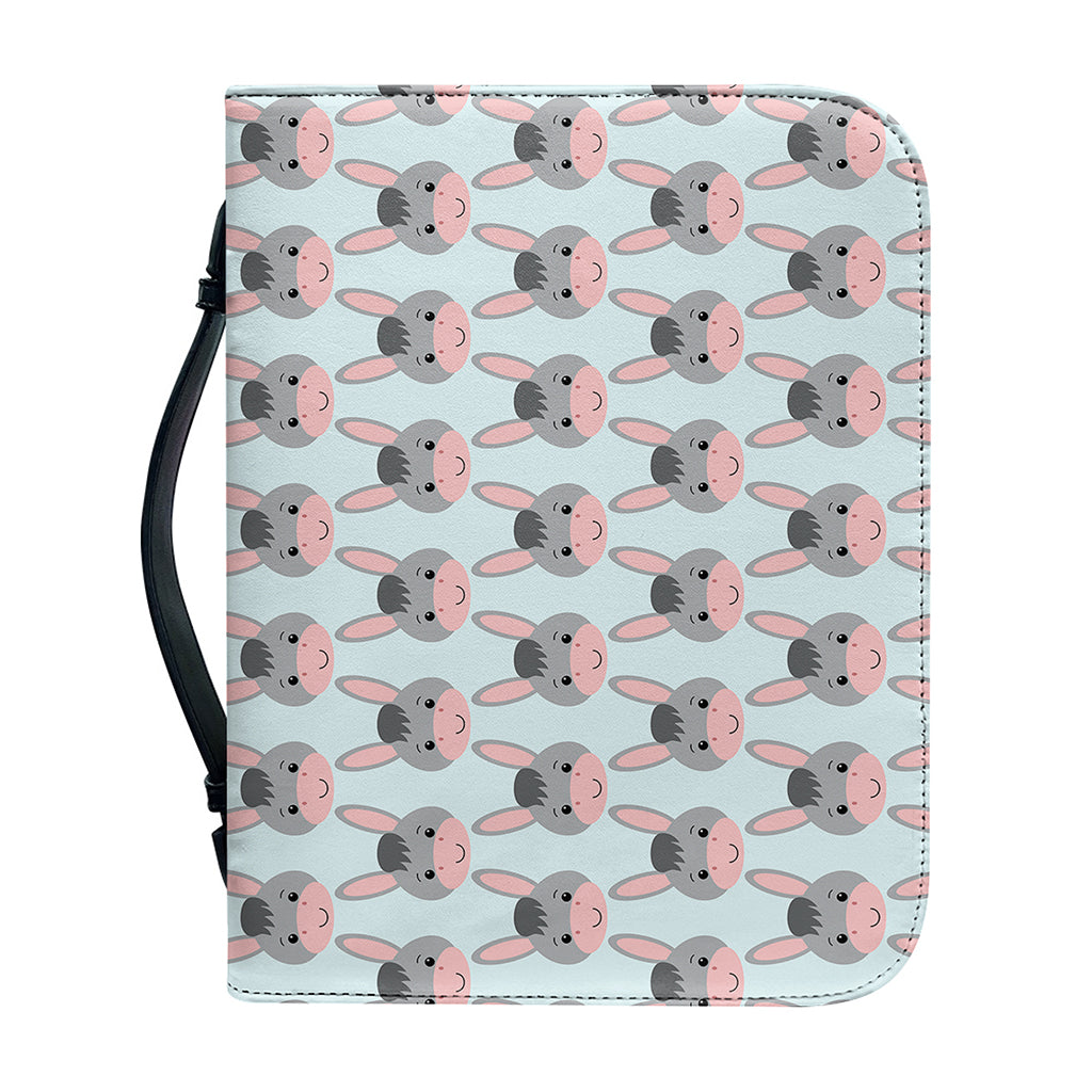 Cute Cartoon Donkey Pattern Print Leather Bible Cover