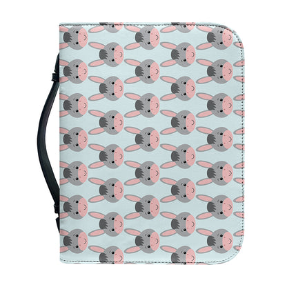 Cute Cartoon Donkey Pattern Print Leather Bible Cover