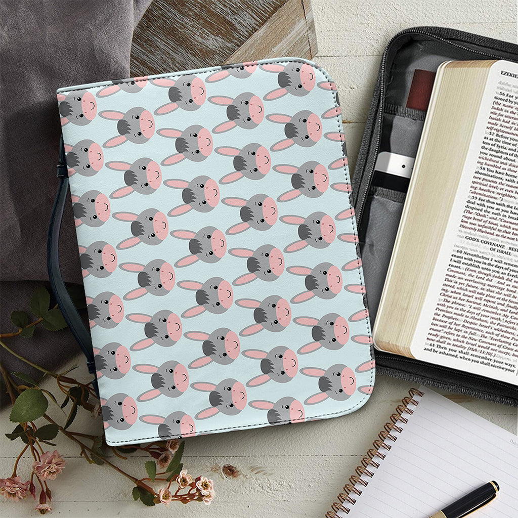 Cute Cartoon Donkey Pattern Print Leather Bible Cover
