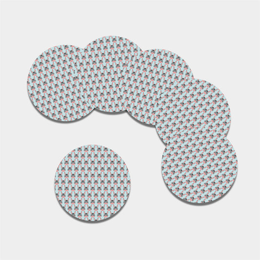 Cute Cartoon Donkey Pattern Print Leather Coaster Set
