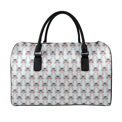 Cute Cartoon Donkey Pattern Print Leather Duffle Bag