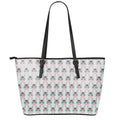 Cute Cartoon Donkey Pattern Print Leather Tote Bag With Zipper