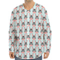 Cute Cartoon Donkey Pattern Print Long Sleeve Baseball Jersey