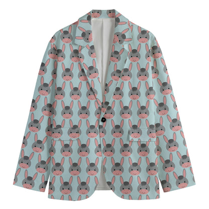 Cute Cartoon Donkey Pattern Print Men's Blazer