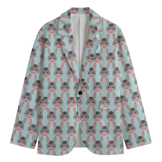 Cute Cartoon Donkey Pattern Print Men's Blazer
