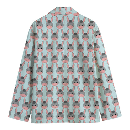 Cute Cartoon Donkey Pattern Print Men's Blazer
