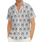 Cute Cartoon Donkey Pattern Print Men's Deep V-Neck Shirt