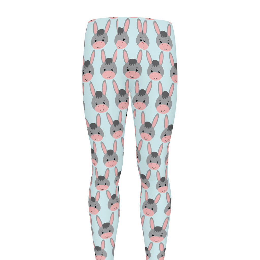 Cute Cartoon Donkey Pattern Print Men's leggings