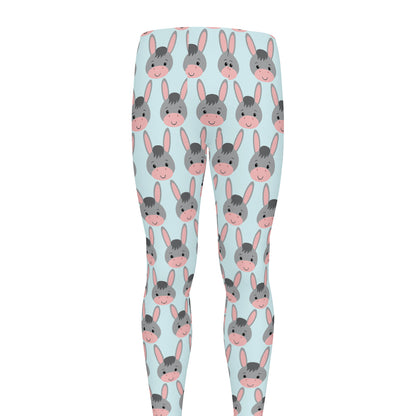 Cute Cartoon Donkey Pattern Print Men's leggings