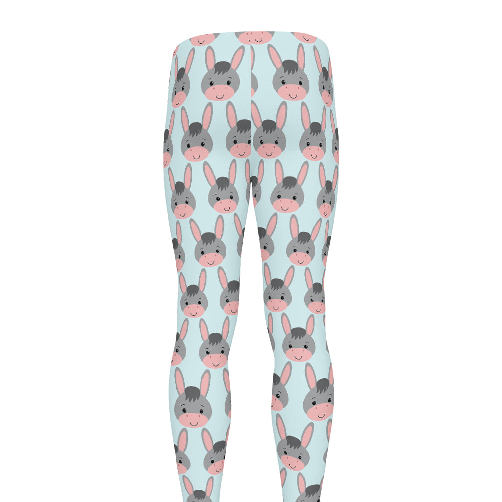 Cute Cartoon Donkey Pattern Print Men's leggings