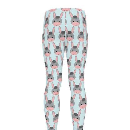 Cute Cartoon Donkey Pattern Print Men's leggings