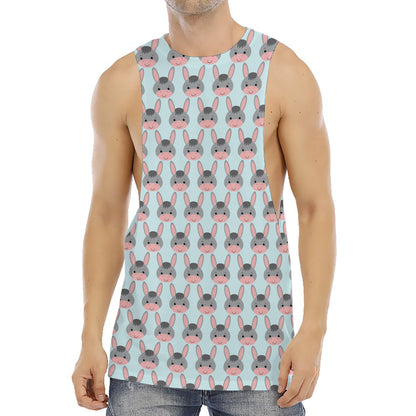 Cute Cartoon Donkey Pattern Print Men's Muscle Tank Top