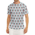 Cute Cartoon Donkey Pattern Print Men's Short Sleeve Rash Guard