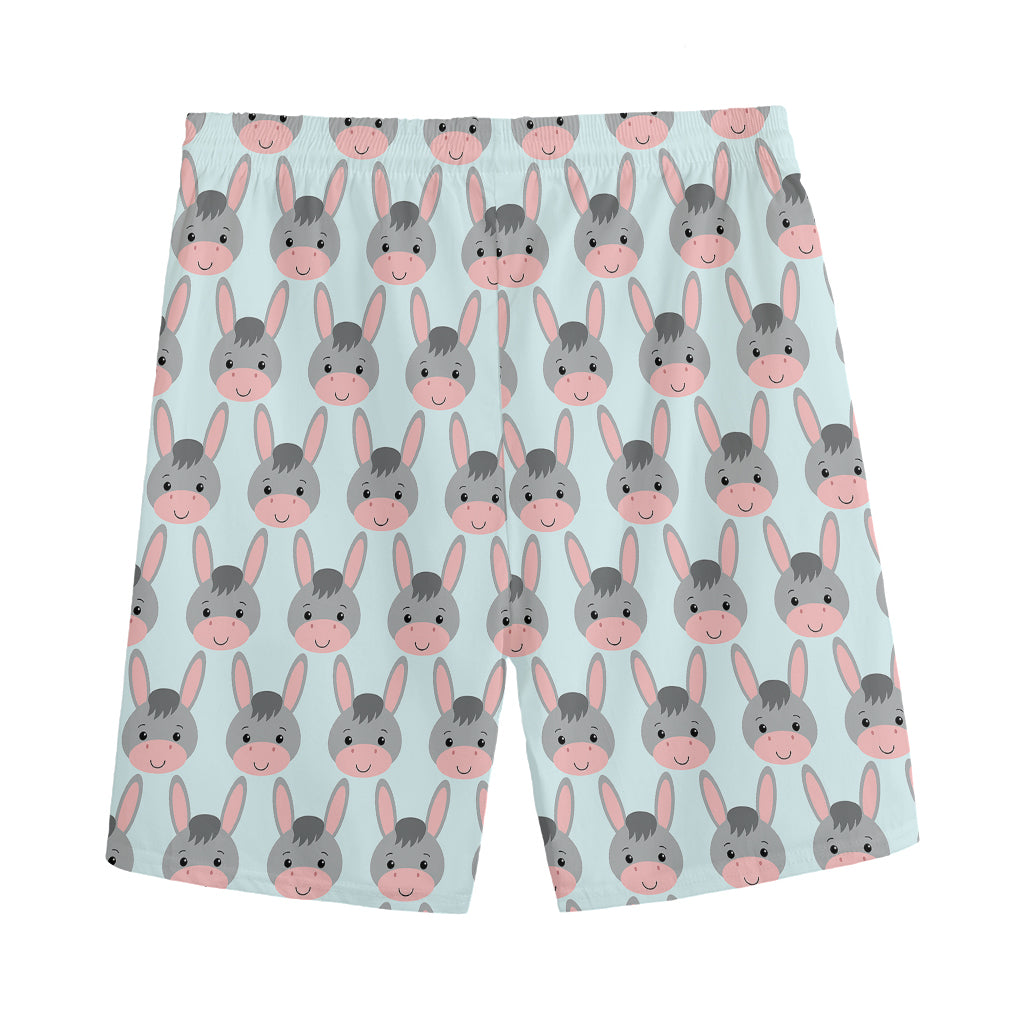 Cute Cartoon Donkey Pattern Print Men's Sports Shorts