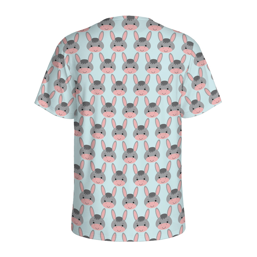 Cute Cartoon Donkey Pattern Print Men's Sports T-Shirt