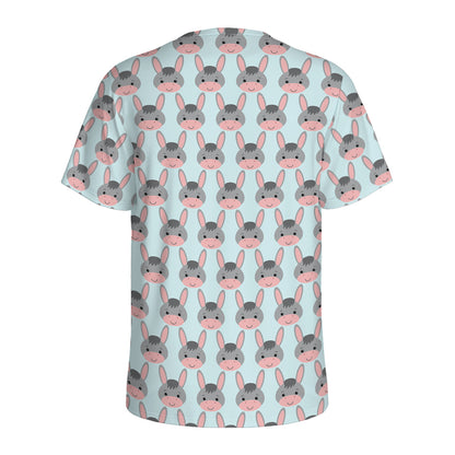 Cute Cartoon Donkey Pattern Print Men's Sports T-Shirt