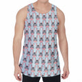 Cute Cartoon Donkey Pattern Print Men's Velvet Tank Top