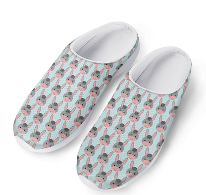 Cute Cartoon Donkey Pattern Print Mesh Casual Shoes