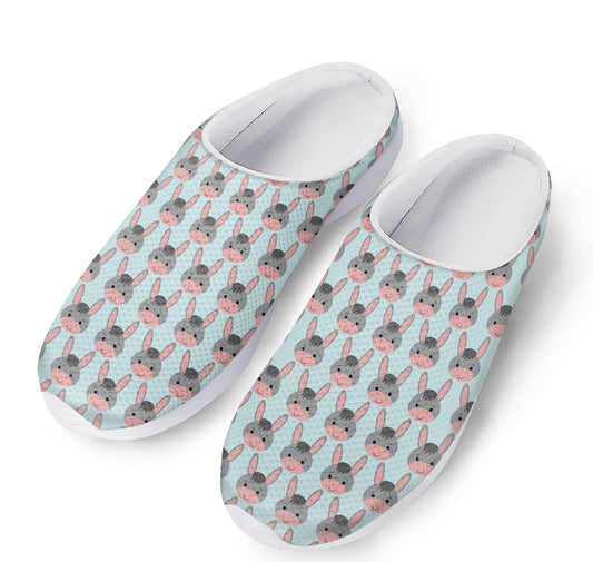Cute Cartoon Donkey Pattern Print Mesh Casual Shoes