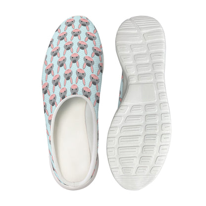 Cute Cartoon Donkey Pattern Print Mesh Casual Shoes