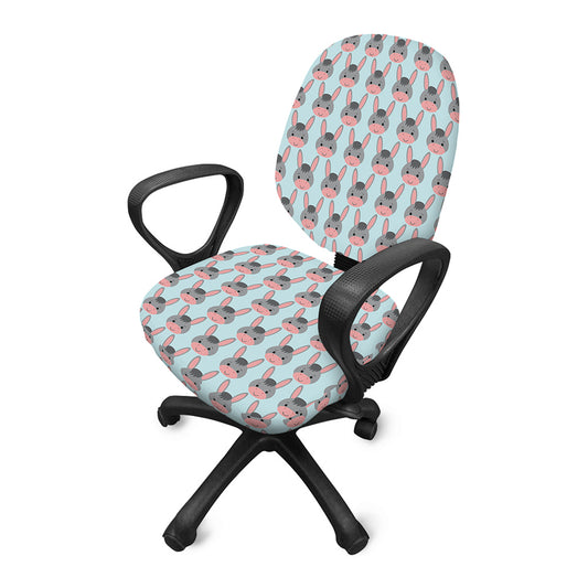 Cute Cartoon Donkey Pattern Print Office Chair Cover