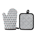 Cute Cartoon Donkey Pattern Print Oven Mitt And Pot Holder Set