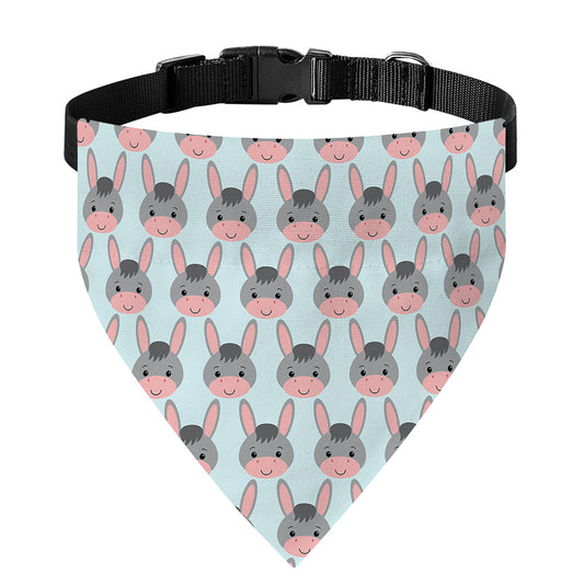 Cute Cartoon Donkey Pattern Print Over The Collar Dog Bandana
