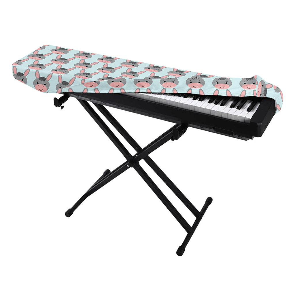 Cute Cartoon Donkey Pattern Print Piano Keyboard Cover