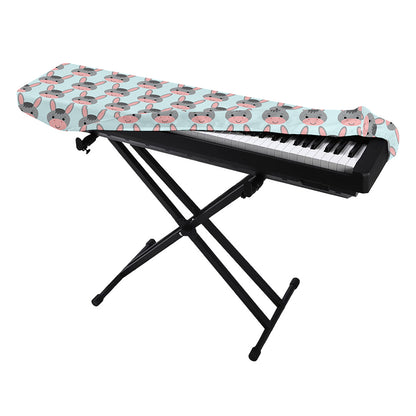 Cute Cartoon Donkey Pattern Print Piano Keyboard Cover