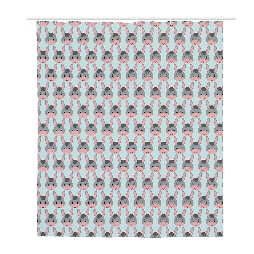 Cute Cartoon Donkey Pattern Print Polyester Shower Curtain