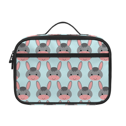 Cute Cartoon Donkey Pattern Print Portable Lunch Bag