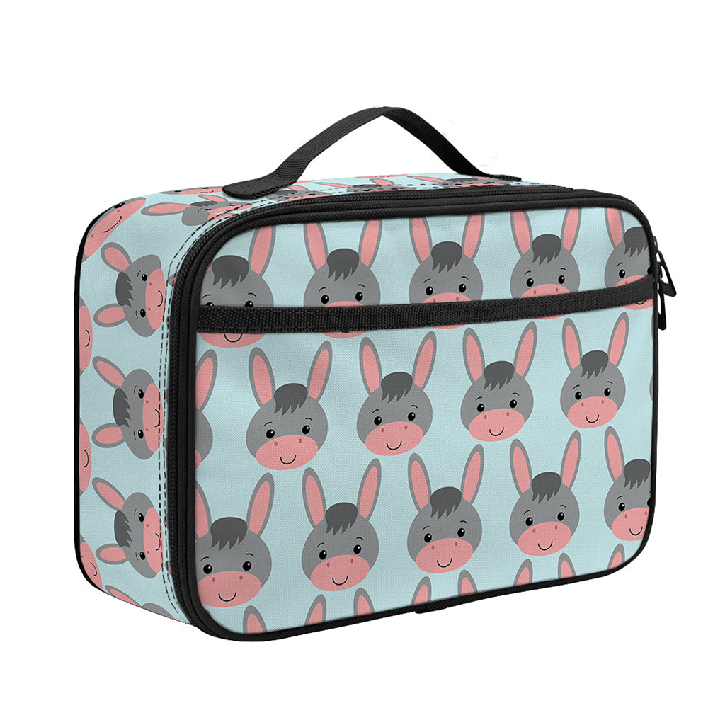 Cute Cartoon Donkey Pattern Print Portable Lunch Bag