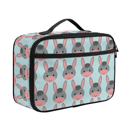 Cute Cartoon Donkey Pattern Print Portable Lunch Bag