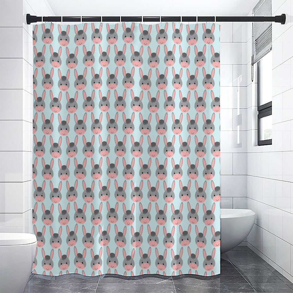 Cute Cartoon Donkey Pattern Print Premium Shower Curtain
