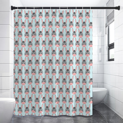 Cute Cartoon Donkey Pattern Print Premium Shower Curtain