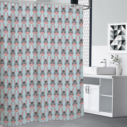 Cute Cartoon Donkey Pattern Print Premium Shower Curtain