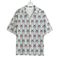 Cute Cartoon Donkey Pattern Print Rayon Hawaiian Shirt