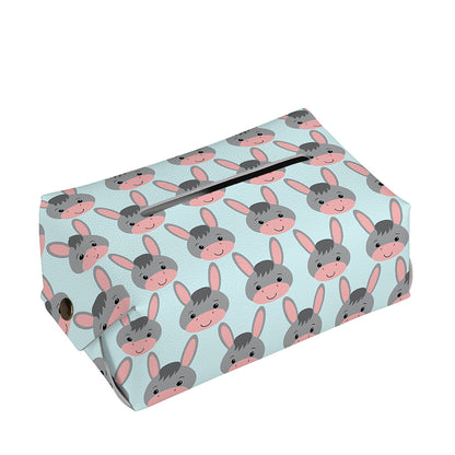 Cute Cartoon Donkey Pattern Print Rectangle Tissue Box Cover