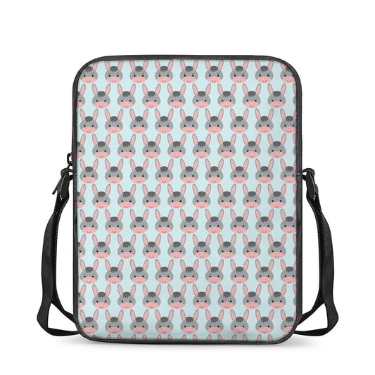 Cute Cartoon Donkey Pattern Print Rectangular Crossbody Bag