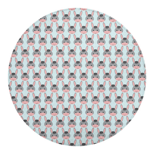 Cute Cartoon Donkey Pattern Print Round Blanket