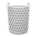 Cute Cartoon Donkey Pattern Print Round Laundry Basket