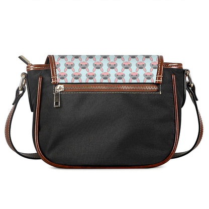Cute Cartoon Donkey Pattern Print Saddle Bag