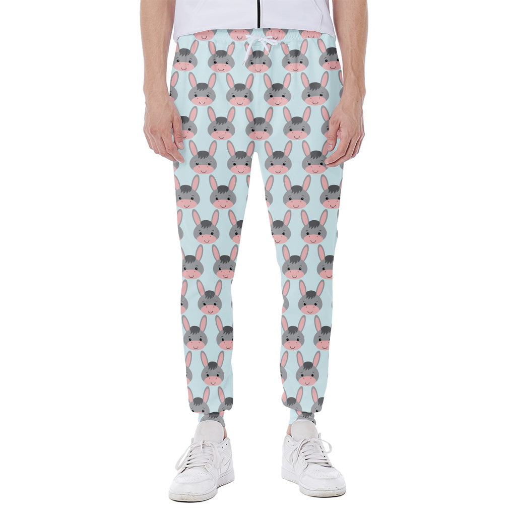 Cute Cartoon Donkey Pattern Print Scuba Joggers