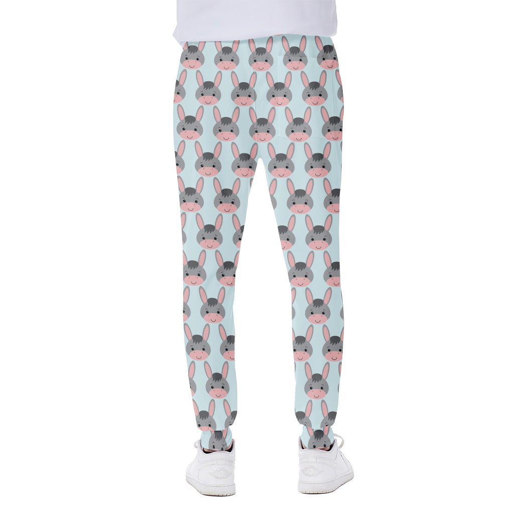Cute Cartoon Donkey Pattern Print Scuba Joggers
