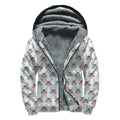 Cute Cartoon Donkey Pattern Print Sherpa Lined Zip Up Hoodie