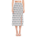Cute Cartoon Donkey Pattern Print Side Slit Midi Skirt
