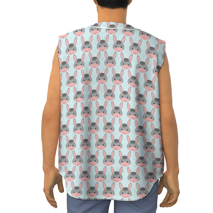 Cute Cartoon Donkey Pattern Print Sleeveless Baseball Jersey