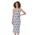 Cute Cartoon Donkey Pattern Print Slim Fit Midi Cami Dress